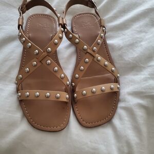 Marc Fisher Tan Studded Sandals